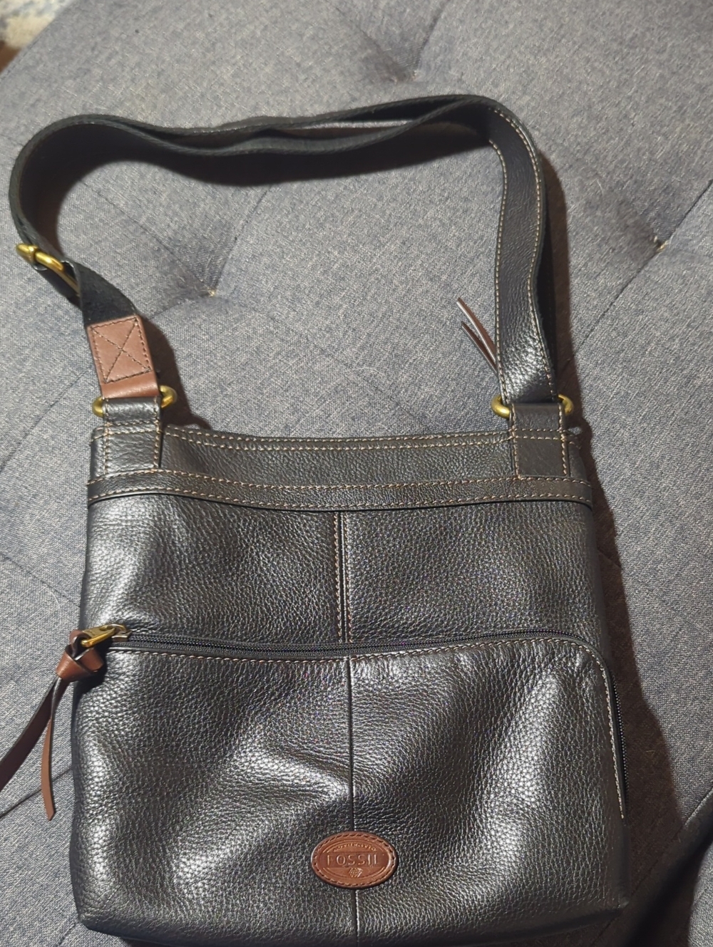 Authentic Fossil Morgan Traveler mid-size organizer crossbody bag (Style ZB4798)